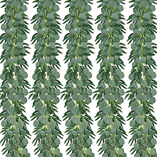 Couronne de Noël eucalyptus et saule FLXHSA, 5 guirlandes de 2m pour déco suspendue