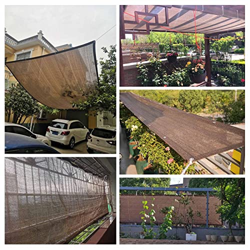 Malla de sombreo exterior transpirable de 6x9 metros para jardín y cochera marrón 8