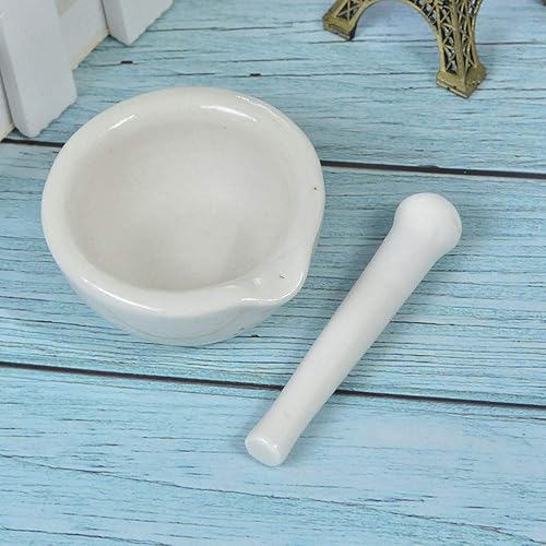 Miniatura 5 de Comimark Juego de 2 cuencos de molienda de mezcla de mortero de porcelana de 2.362 in, herramienta de bricolaje