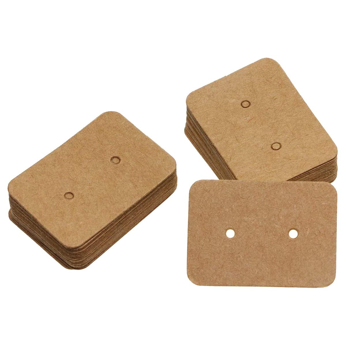 50PCS Small Kraft Paper Ear Studs Earring Display Cards Tag Jewelry Cards Holder, 3.5 x 2.5cm ()