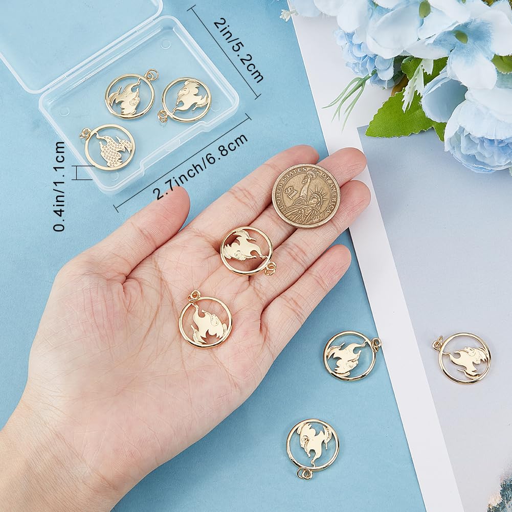 Beebeecraft 10 pièces Oeil D'Horus Breloques en Laiton Plaqué Or 18K Émail Égyptien Oeil Pendentifs Breloques avec Zircon Cubique et Anneaux de Saut pour Collier Fabrication