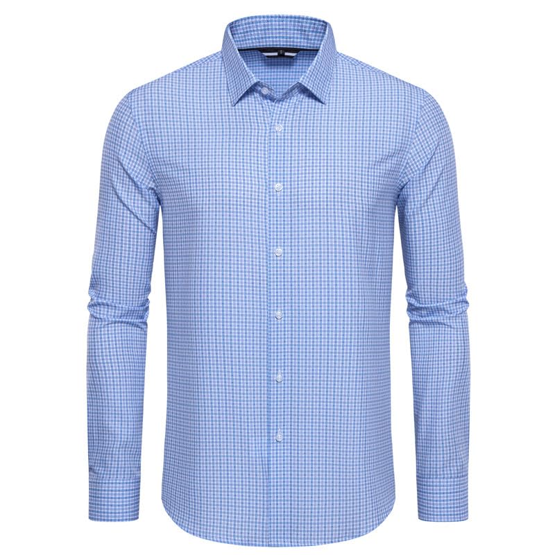 Mens Dress Shirts Stretch Long Sleeve Button Down Shirts Print Regular Fit Casual Busines Shirt