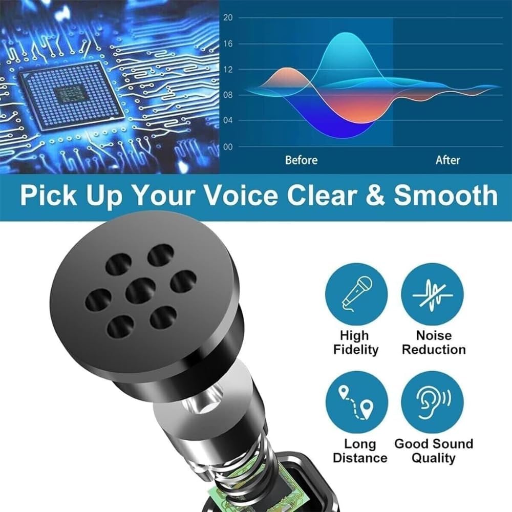 Drumstone USB Computer Microphone, Plug and Play Desktop PC Laptop Microphone with Mute Button and LED Indicator for Streaming, Podcasting, Recording, Gaming-Black