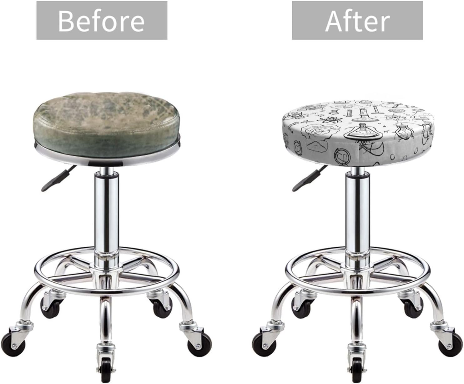 Round Bar Stool Seat Cover for Home Kitchen Dining Chair - 12 inch