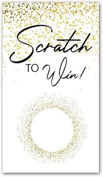 50 White Gold Blank Gift Certificate Scratch Off Cards Vouchers for Small Business, Spa Beauty Makeup Hair Salon Restaurant, Christmas Birthday Holiday, Wedding Bridal Baby Shower Favors Games