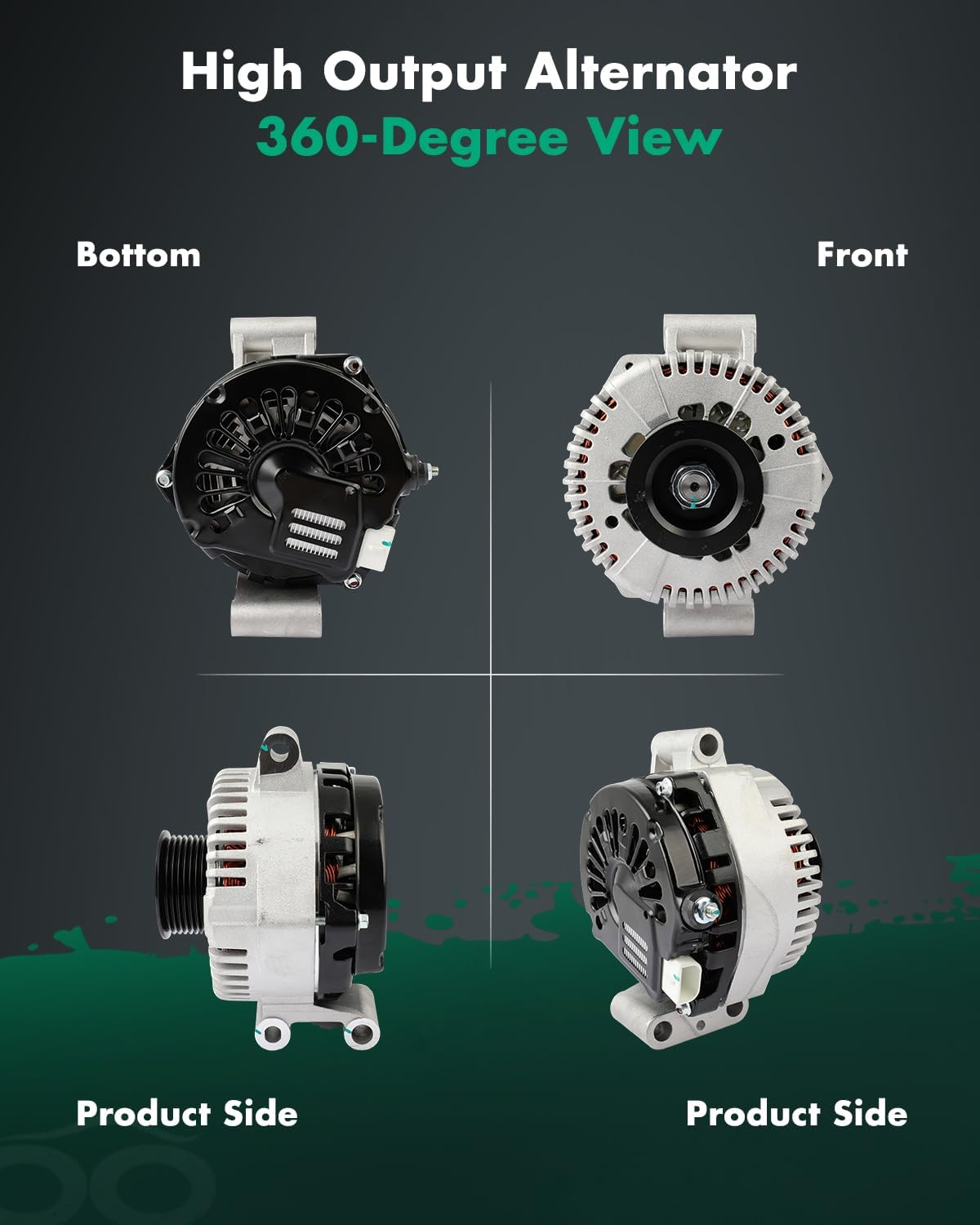 SCITOO New Alternator Fits for Ford for F-250 Super Duty 6.4L & for F-350 Super Duty 6.4L & for F-450 Super Duty 6.4L & for F-550 Super Duty 6.4L 2008-2010 12V 130Amp CW S8 Pulley Class 8522