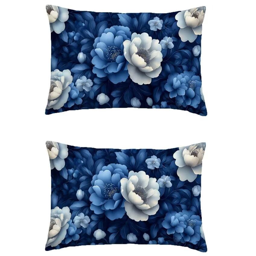 Housse de coussin 80x100cm extérieur bleu pour aménager un jardin et un patio cosy en automne