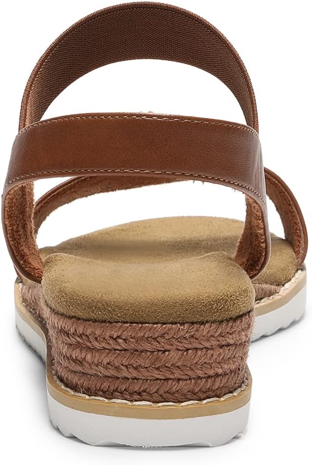 DREAM PAIRS Womens Espadrilles Ankle Stretch Elastic Strap Open Toe Wedges Flats Sandals - Image 5