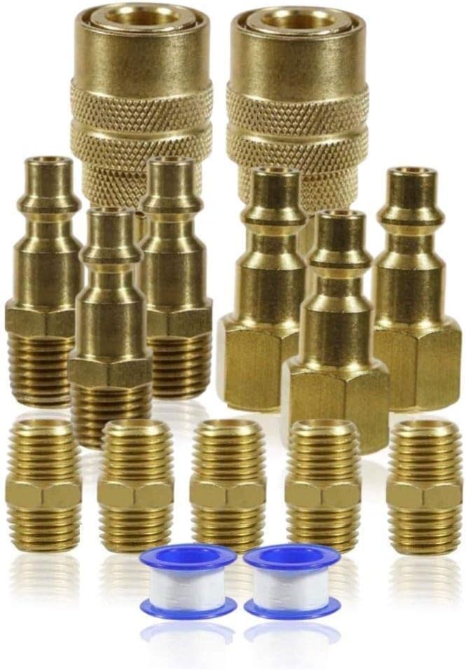 AR-01 Non-Diaphragm Type Air Regulator with Air Tool Fittings Bundle (Pack 1 of 1)