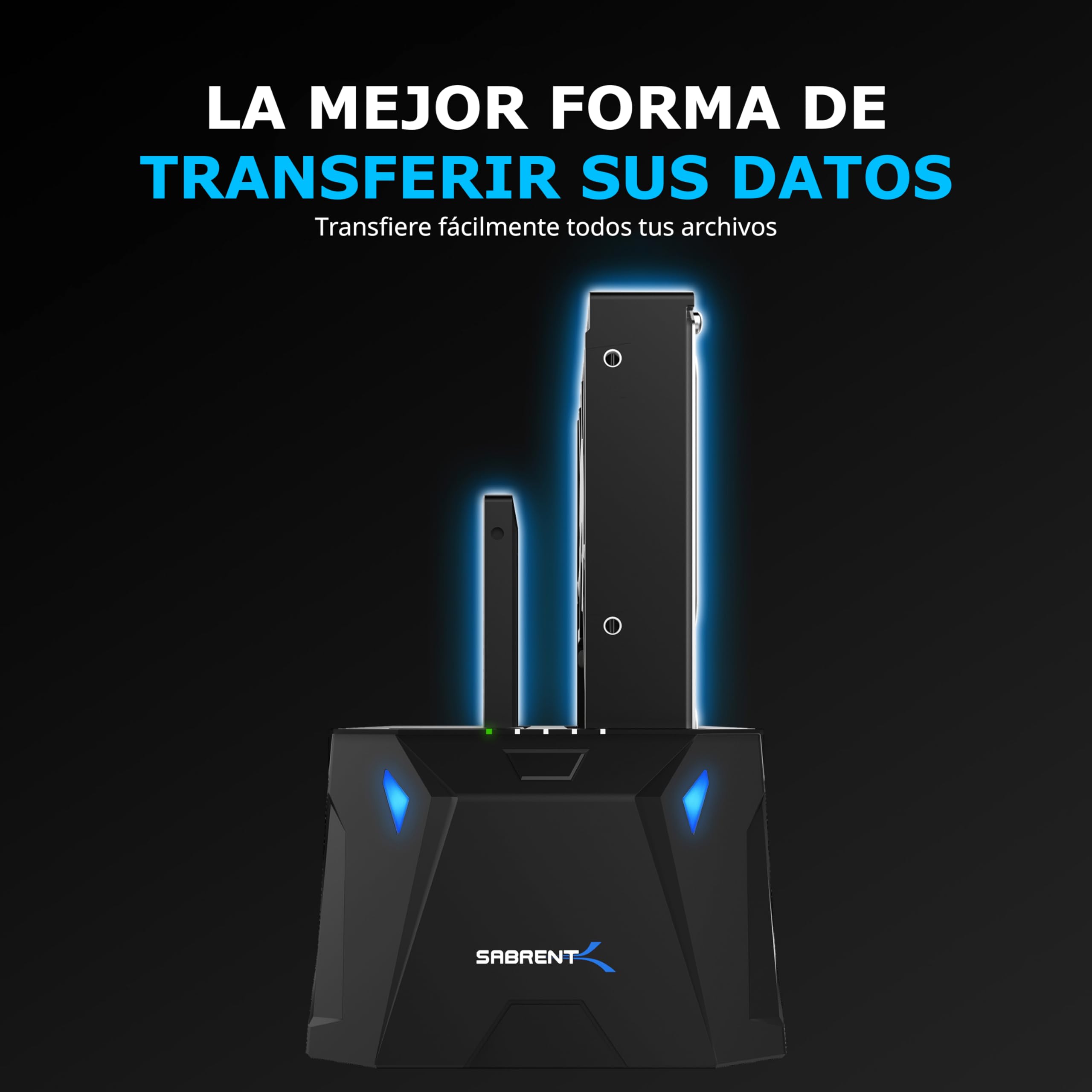 SABRENT Estación de Acoplamiento de Doble Bahia para SATA SDD/HDD de 2,5/3,5" | USB 3.0 | Clonacion Offline | Velocidades de 5Gbps [EC-HD2B]