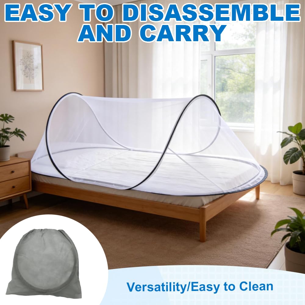 Moskitonetz Pop Up, 200 x 80 x 56 cm Faltbares Moskitonetz, Tragbares Moskitozelt mit Transportbeutel, Schnelle Einfache Installation für Einzelbett für Zuhause Reisen Camping Outdoor