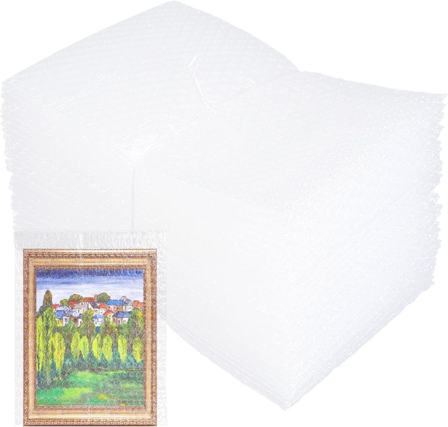 50PCS 12x16 Inch Bubble Pouch Wraps, Clear Bubble Out Bags for Packing, Double Walled Shockproof Foam Cushioning Bags for Moving and Shipping Fragile Item