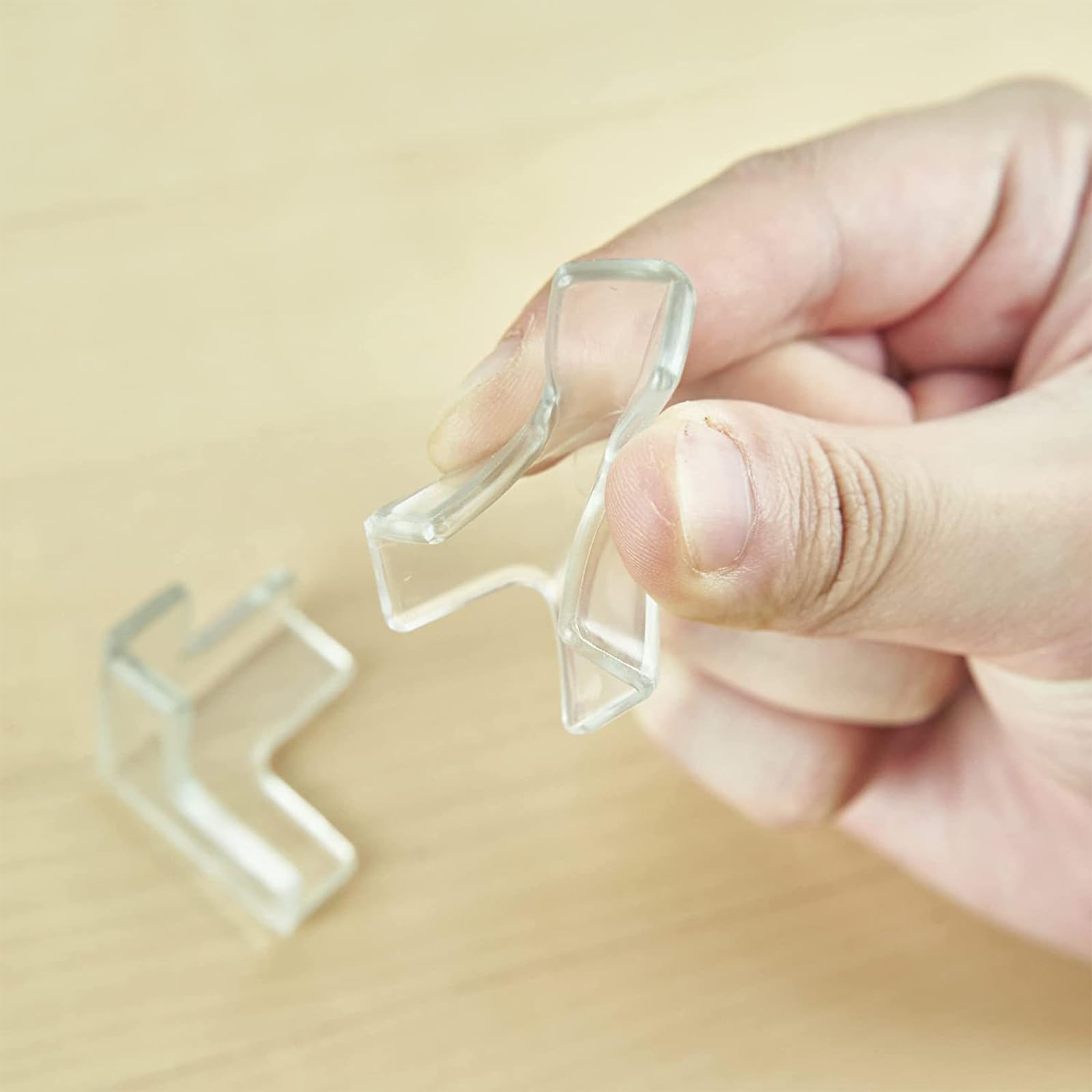 CHENGZI Anti-collision table corner transparent silicone protective cover corner protector (T-shape), Clear - Image 2
