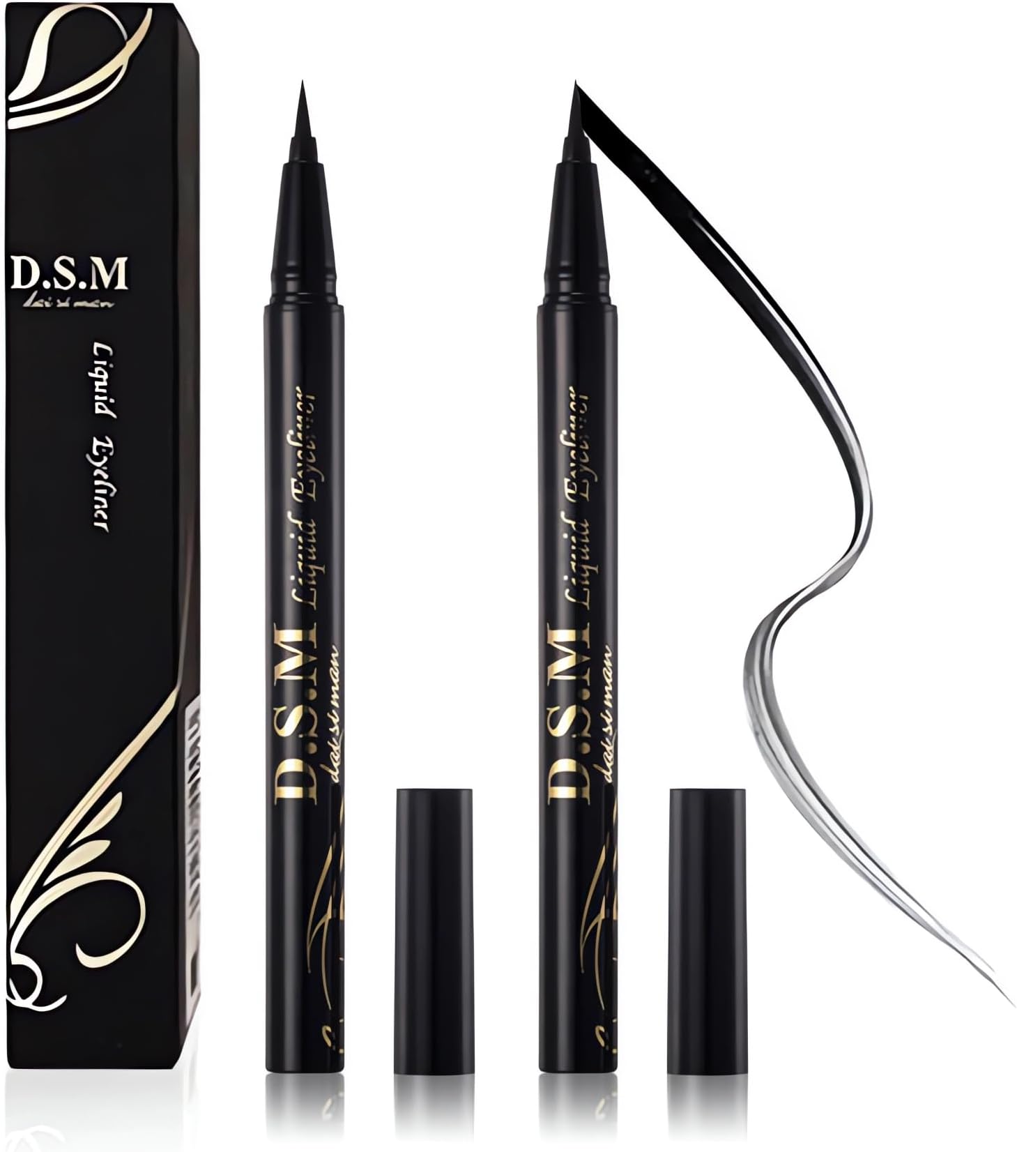 Waterproof Liquid Eyeliner Long Lasting&Smudgeproof Eye Liner 2 Packs Precise Eyeliner Pen for All Day with Slim Tip, Black, by SEILANC
