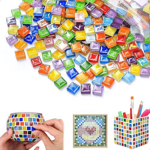 Mosaique Carrelage,400g Colorées Mosaïque,Tesselles Mosaique Loisir Creatif Adulte pour Cadres Vases Dessous de Verre Porte-Crayons Décoration Intérieure...