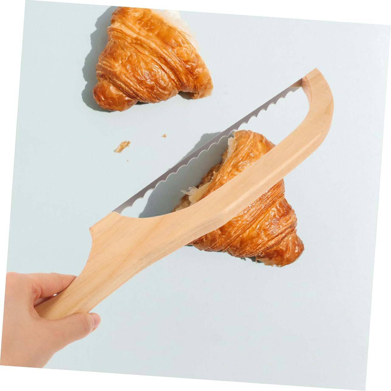 8pièces Couteau à Trancher Bois Et Acier Inoxydable Pour Gâteau Et Pâtisserie Outil De Cuisine Pratique Et Pour Tranchage Précis