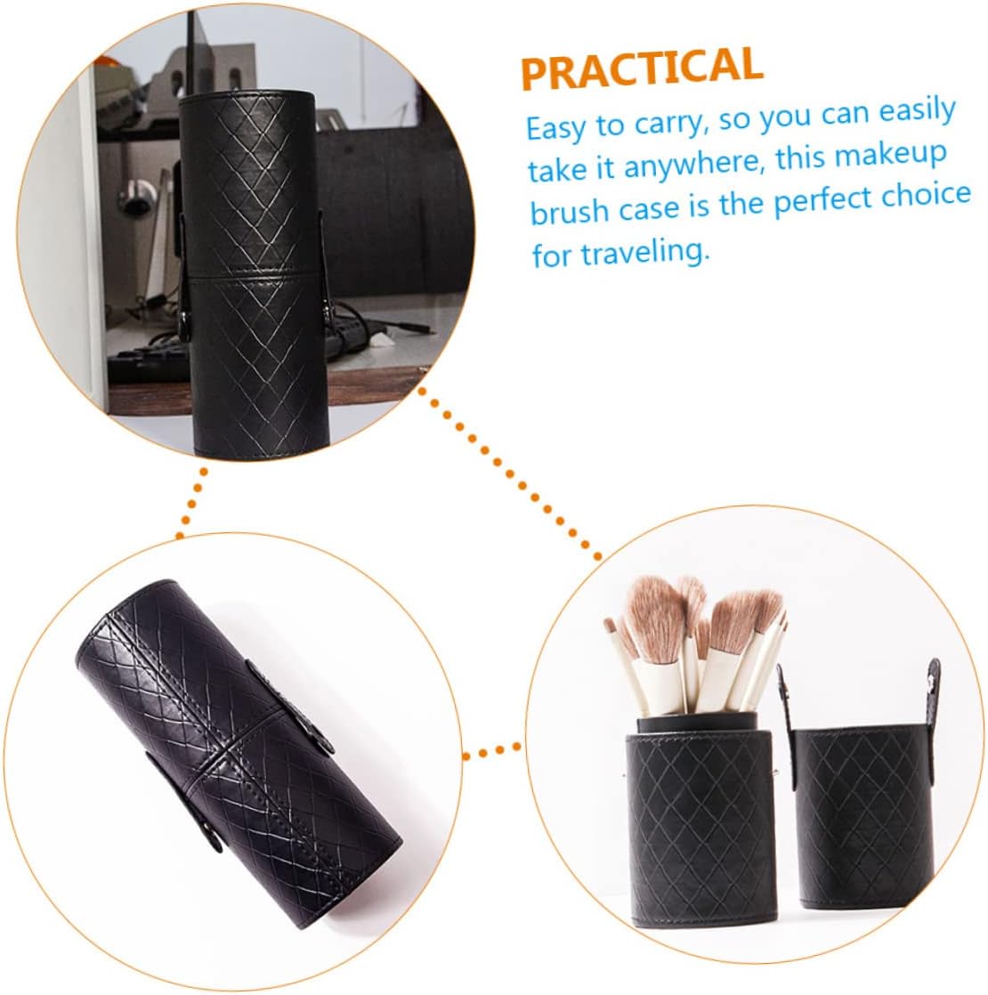 VICASKY Makeup Brush Holder Pu Brush Container Capacity Portable Organizer for Cosmetics and Tools for Travel and Home Use Beauty Enthusiasts image 3