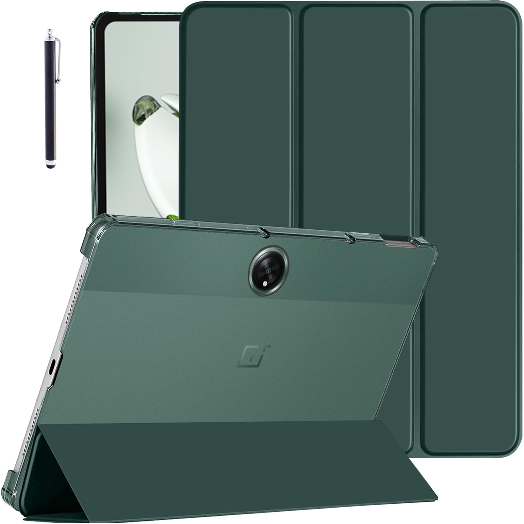 Robustrion Cover for OnePlus Pad Go Cover Case, Trifold Flip Case Cover for OnePlus Pad GO 11.35 inch with Translucent Back [Support Auto Sleep Wake] - Dark Green (B0CQYDC7XJ) Amazon Price History, Amazon Price Tracker