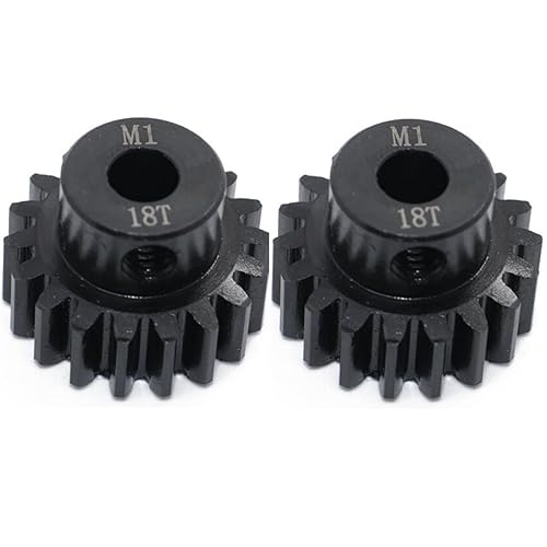 2 piezas de engranaje de motor de acero endurecido 18T M1 (agujero medio de 0.197 in) para 15 Traxxas X-MAXX XMAXX 18T Motor Gear 6S 8S 6491 piezas