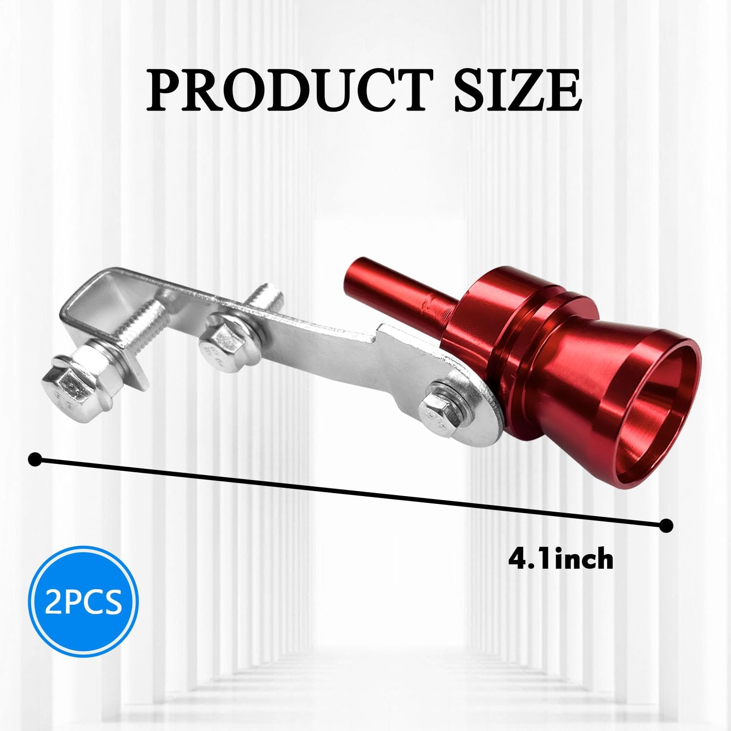 2PCS Exhaust Turbo Whistle, Loud Turbo Sound Booster Exhaust Muffler Pipe Aluminum Alloy Whistle,Car Roar Maker Turbo Sound Enhancer Whistle Simulator(XL-Red)