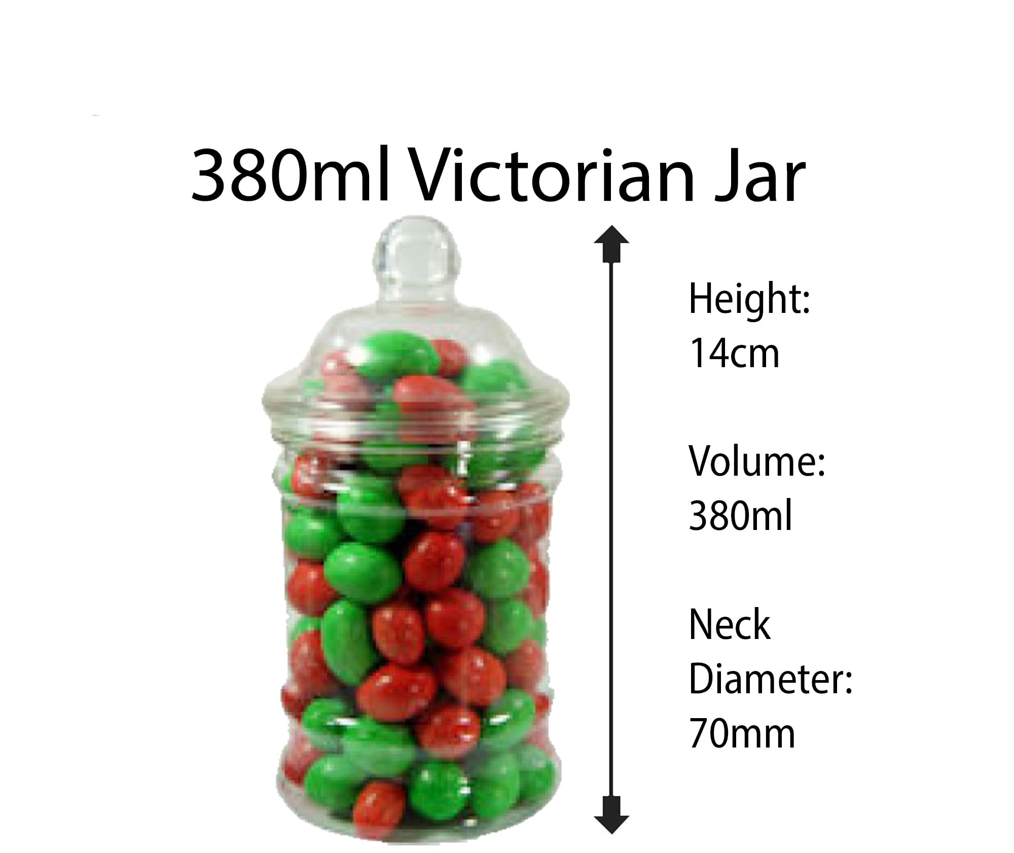 Victorian Plastic Jar with Screw Lid 380ML (25) by jars2u