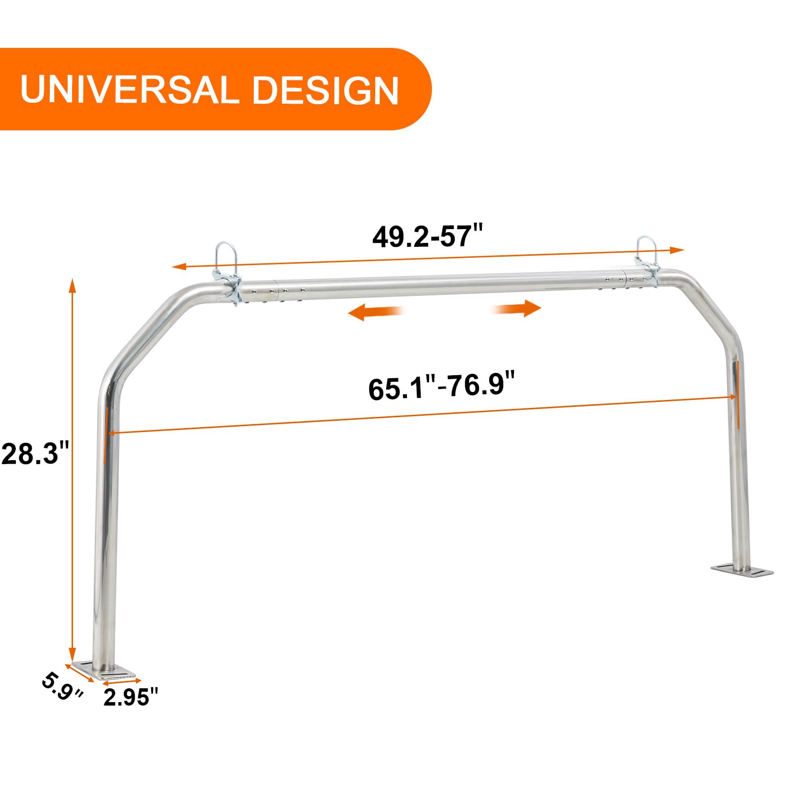 Snapklik.com : Universal Ladder Rack For Truck, Polished Anti-Rust ...