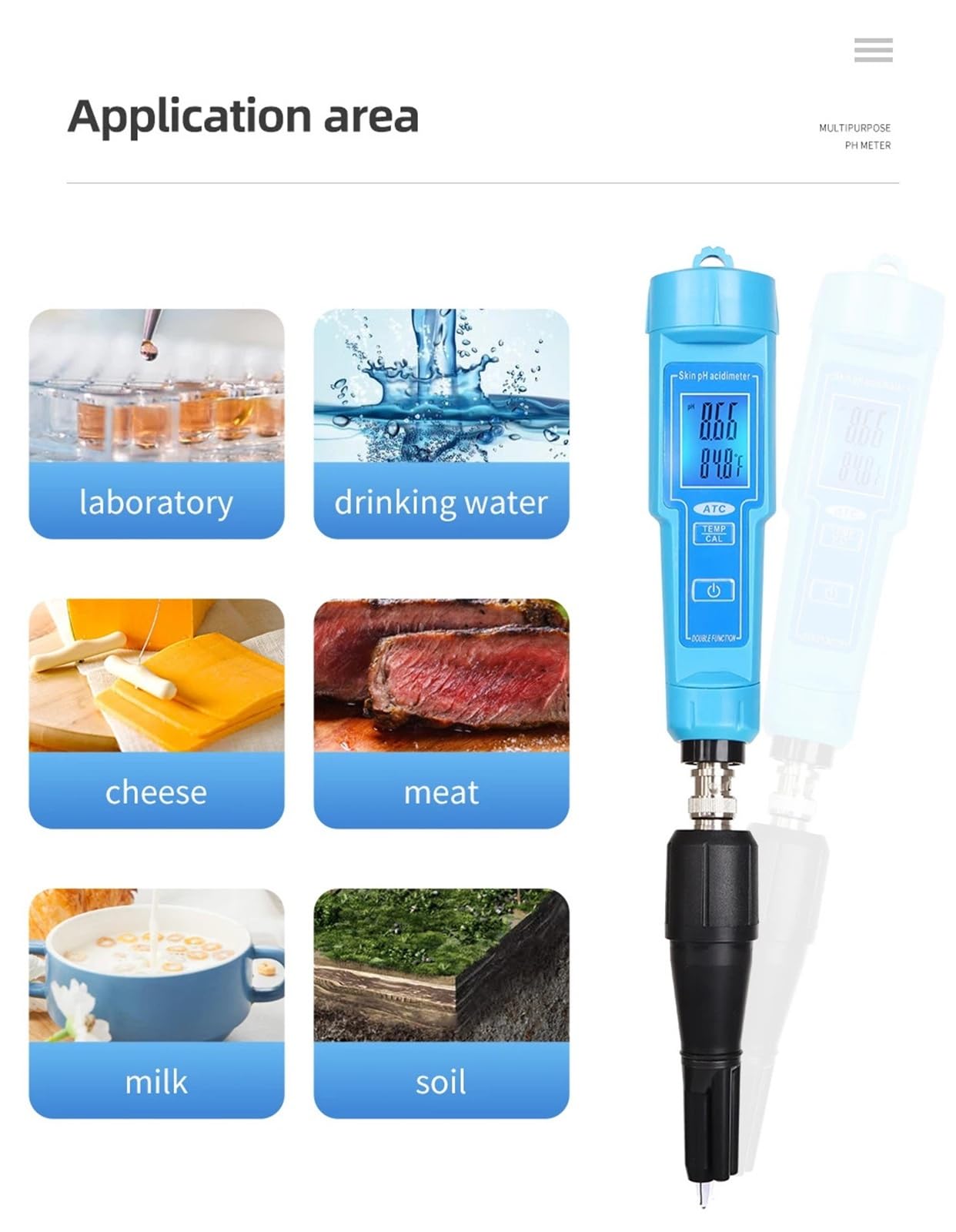 BASSFLY Testeur d'eau, PH-61181 Testeur de pH/température, étalonnage Automatique, acidimètre de température for Aquarium, hydroponie, Spa, Piscine Aquarium, Piscine
