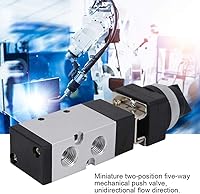 Vista 3 de Msv86522-Tb Válvula de interruptor de válvula de botón mecánico de 5 vías de 2 posiciones para sistema neumático Válvula de botón mecánica de 5 vías