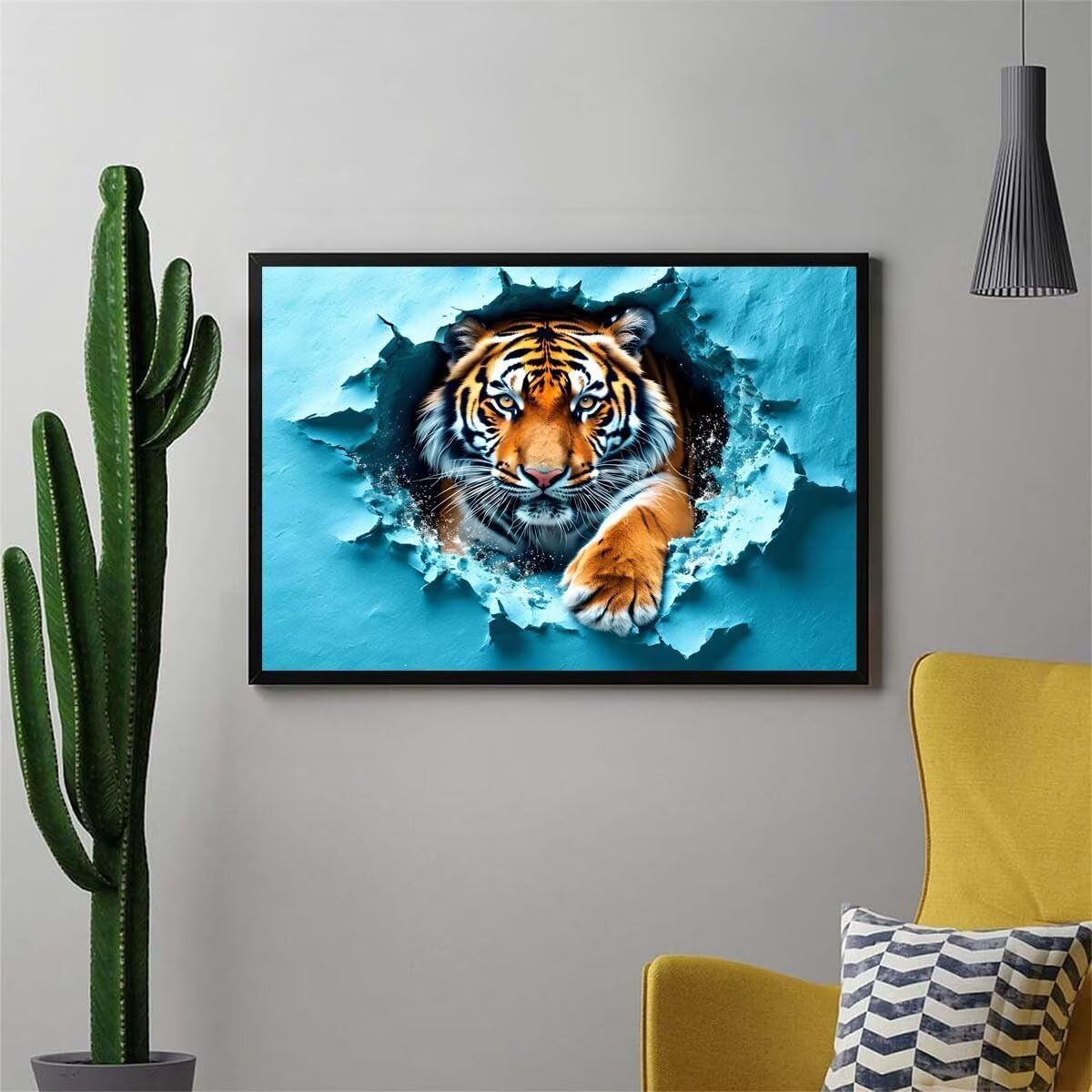SonGxu Kit Peinture Par Numéros Adulte - Tigre Majestueux, Toile 40x50 Cm, Peintures Acryliques Incluses, Activité DIY Relaxante