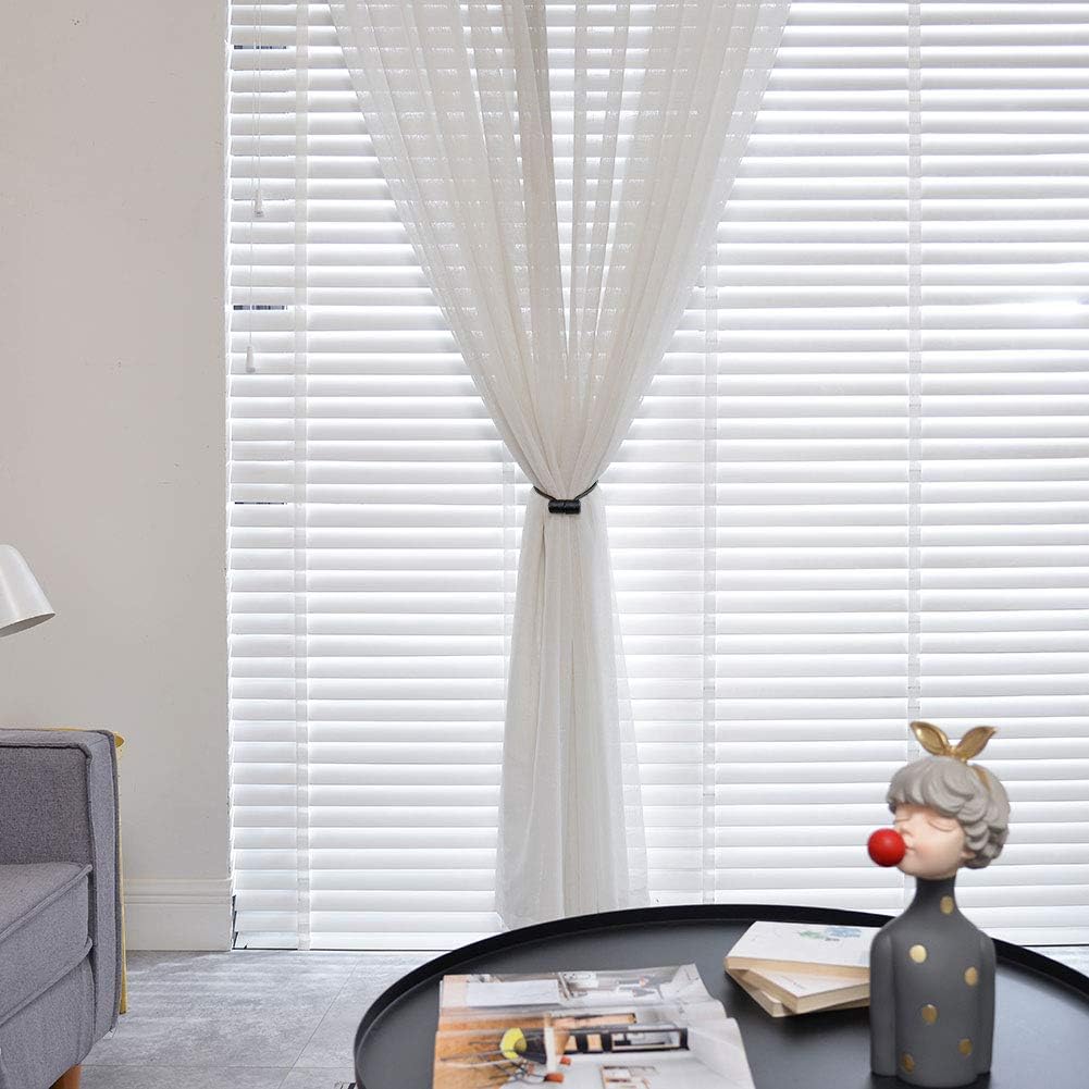 NICEEC 2 Pack Magnetic Curtain Tiebacks 16 Inch Modern Handmade Weave Rope Curtain Holdbacks Convenient Decorative Curtain Drape Tie Backs for Home and Office Window Drapery (Black) : Home & Kitchen