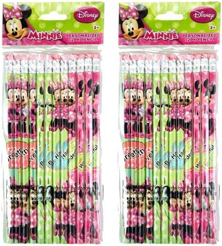 2-PACK, Disney Minnie 12 Pack Wood Pencils