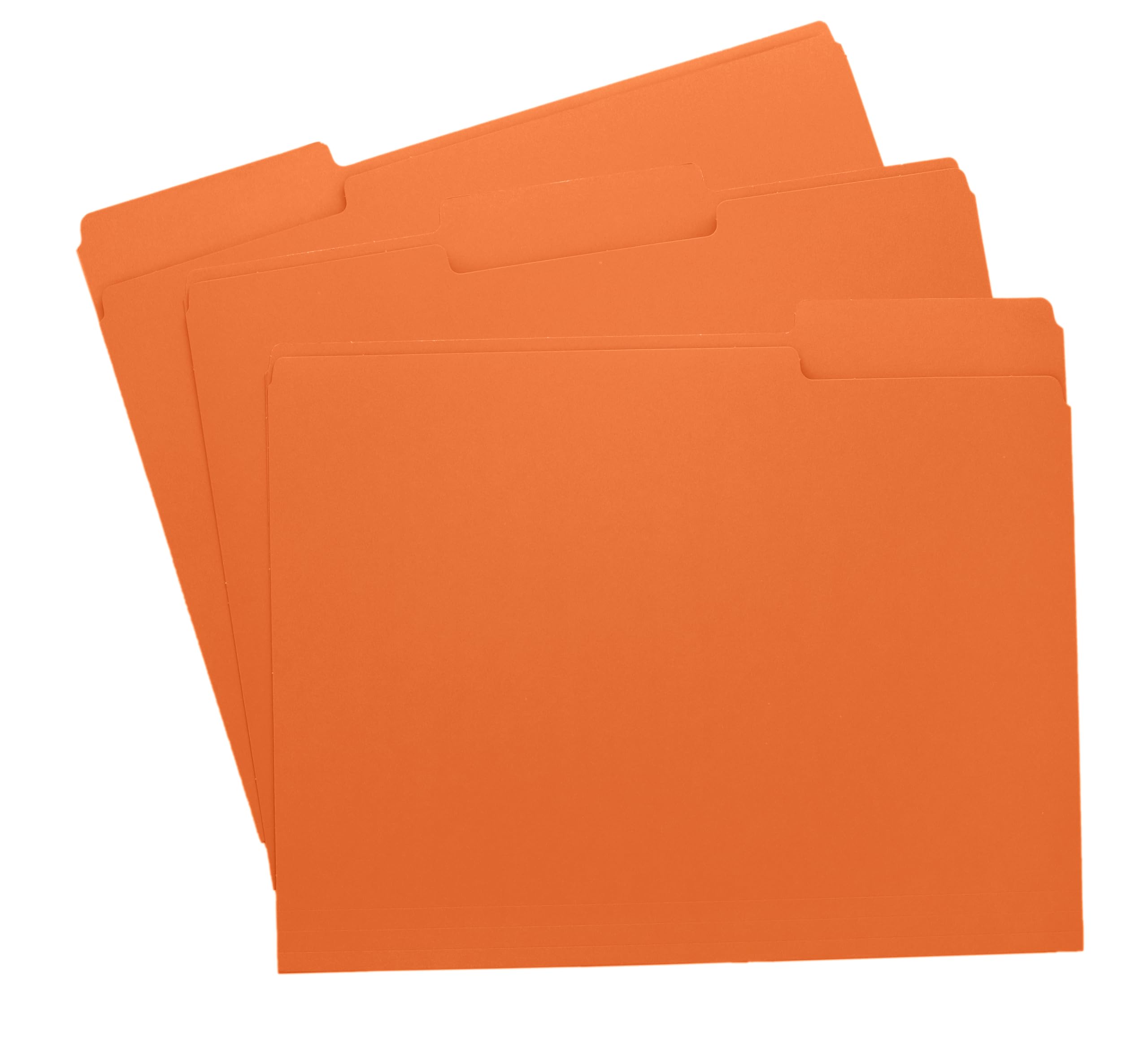 Orange File Folders, 1/3-Cut Tabs, Letter Size, 12-Pack – Durable Office Filing Folders for Documents, Papers, and Organization