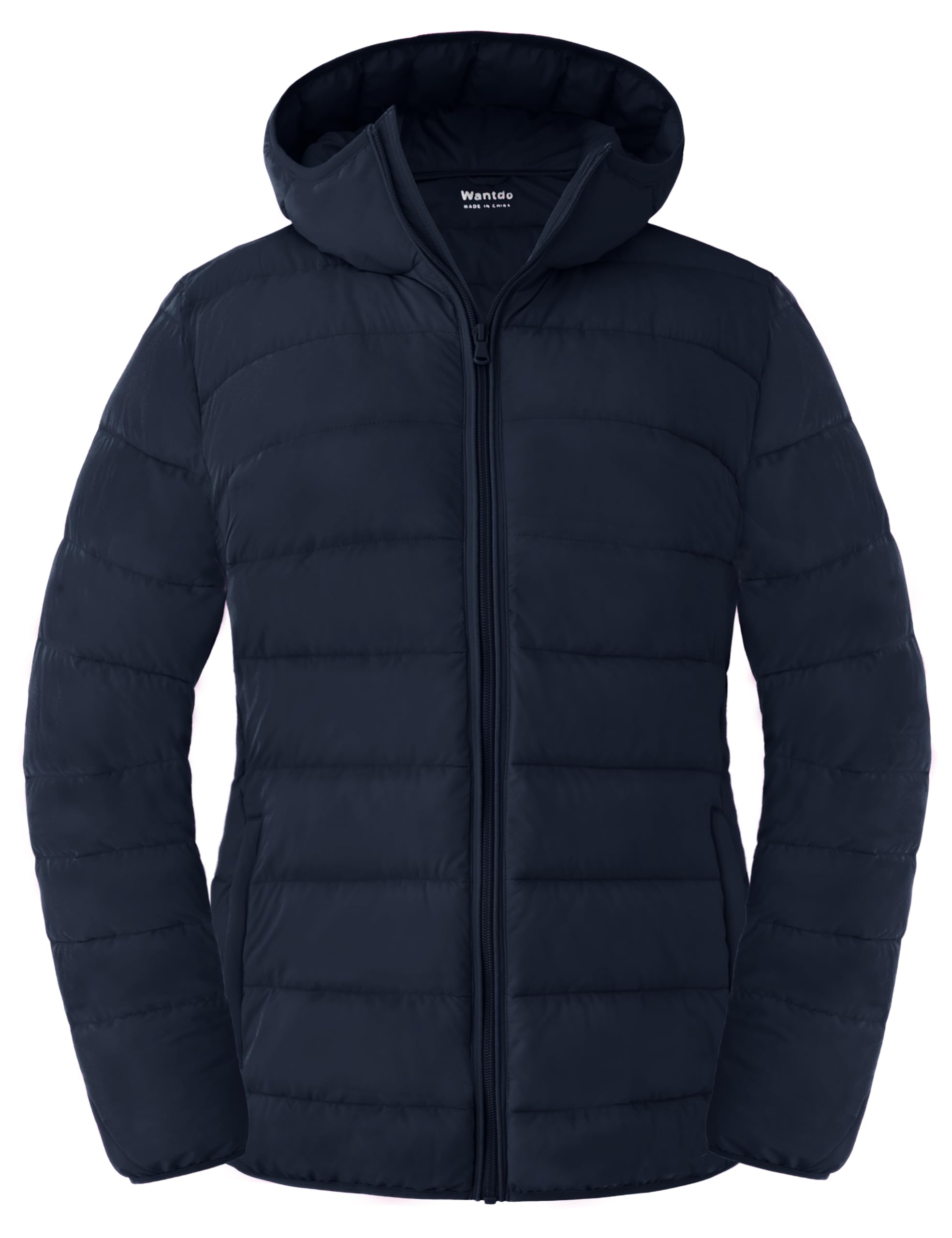 Wantdo Piumino Donna Curvy Leggera Impermeabile Giacca | Comprimibile,Impermeabile,Cappuccio Antivento,Polsini Elastici,Tasche Multifunzionali,Giacca Donna Invernale,Esterno,Lavoro