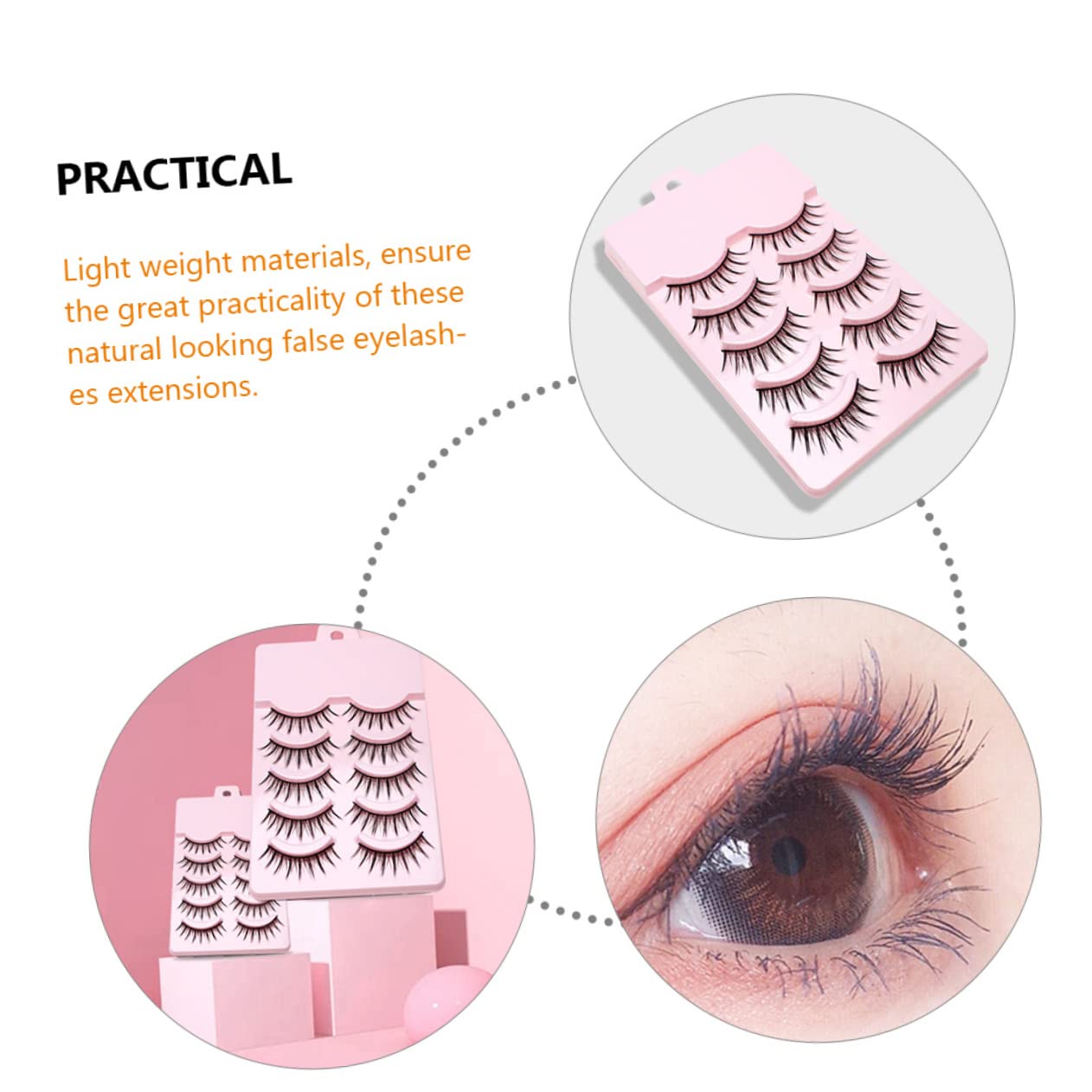 minkissy 50pares Pestañas Postizas Extensiones De Maquillaje Para Mujeres Kit De Pestañas Falsas y Ligeras Diseño Clásico y De Usar y Almacenar