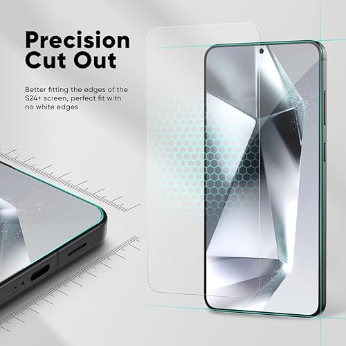 Miniatura 3 de FLOLAB NanoArmour ONETIME - Protector de pantalla para Samsung Galaxy S24+ Plus de vidrio templado, 2 unidades, compatible con identificación de