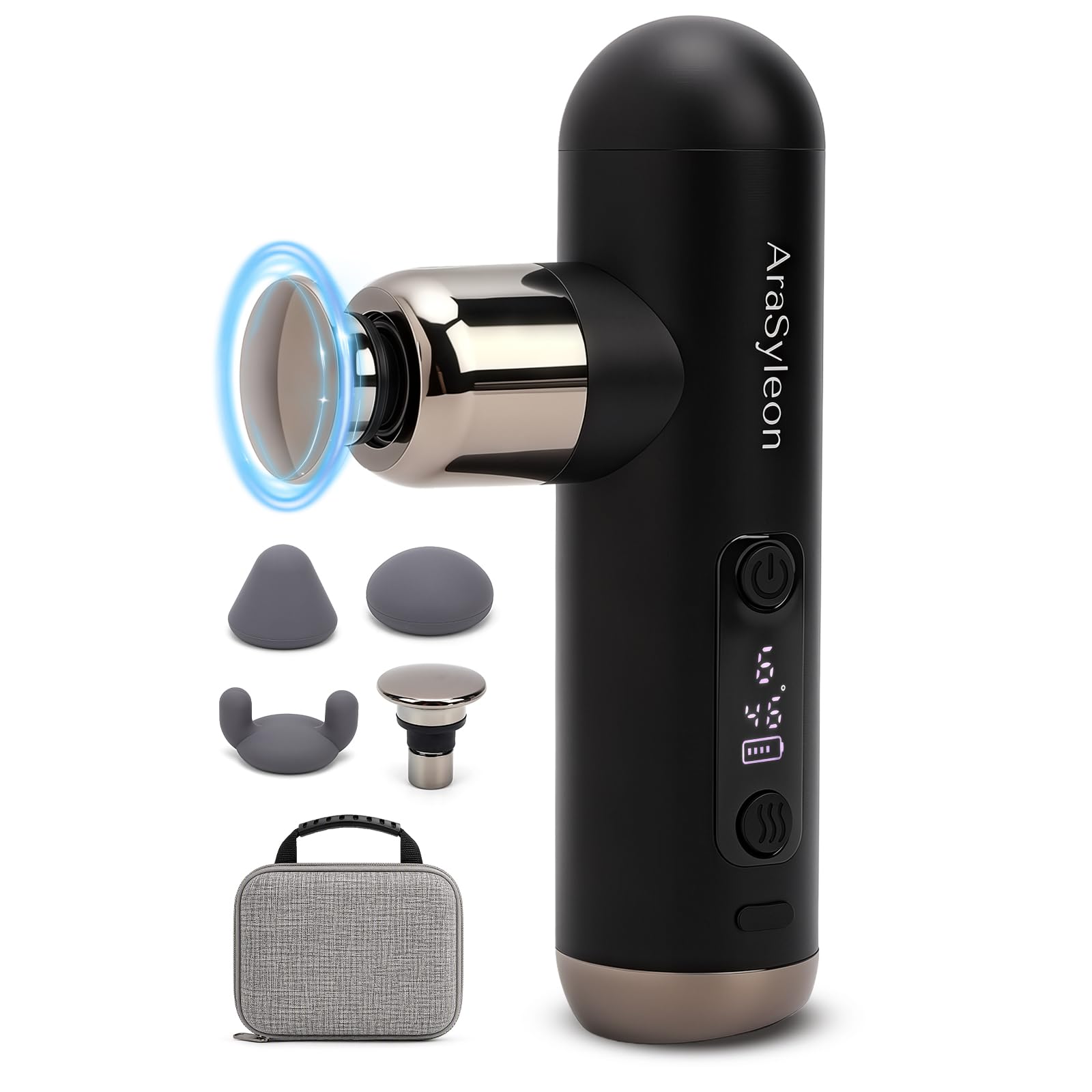 Mini Massagepistole mit Wärmefunktion, 12mm Hub, 420g