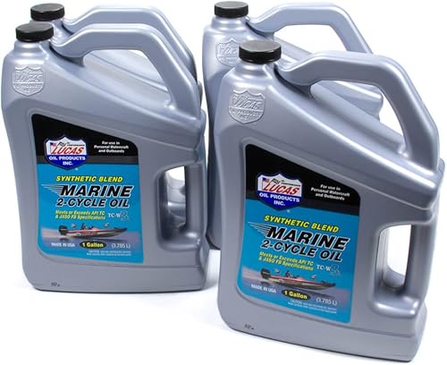 Lucas Oil Productos 10861-4 Mezcla sintética Aceite marino de 2 ciclos, 4 galones, 1 paquete