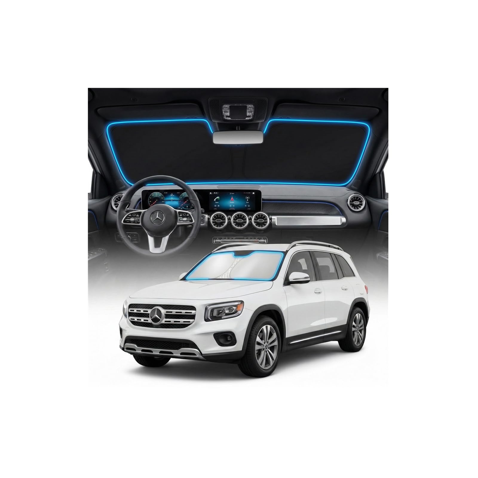 for Ford Bronco Sun Shade Windshield Cover - Custom Fit Bronco Accessories 2021-2024 2025 Sunshade Foldable UV Protection & Heat Shield Sun Visor Accessories — view 122