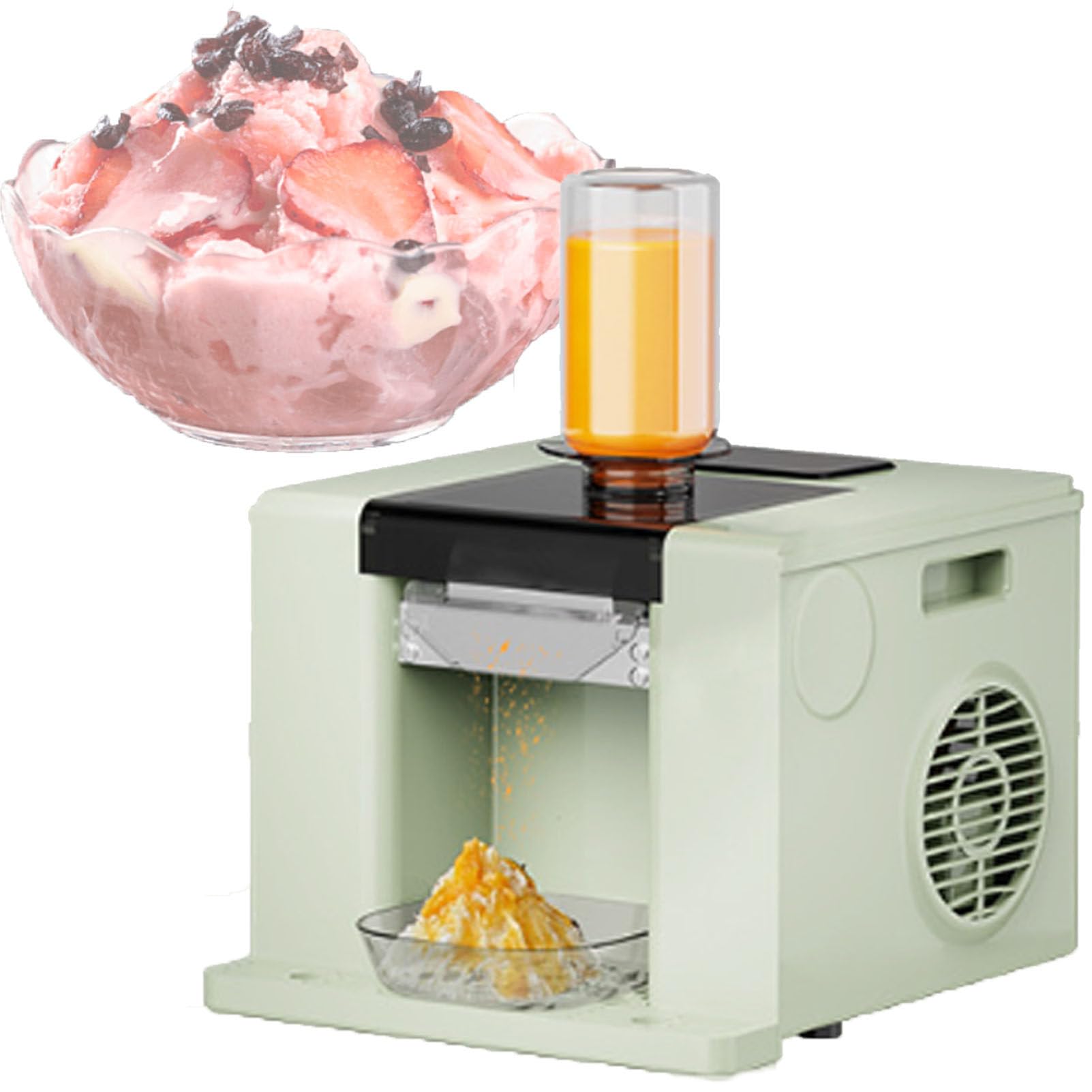 MáQuina De Hielo En Escamas, MáQuina Rasuradora De Hielo En Escamas, MáQuina Comercial De Hielo Raspado Estilo Coreano; Enfriamiento RáPido, Ideal para El Hogar, Fiestas Y Reuniones Green
