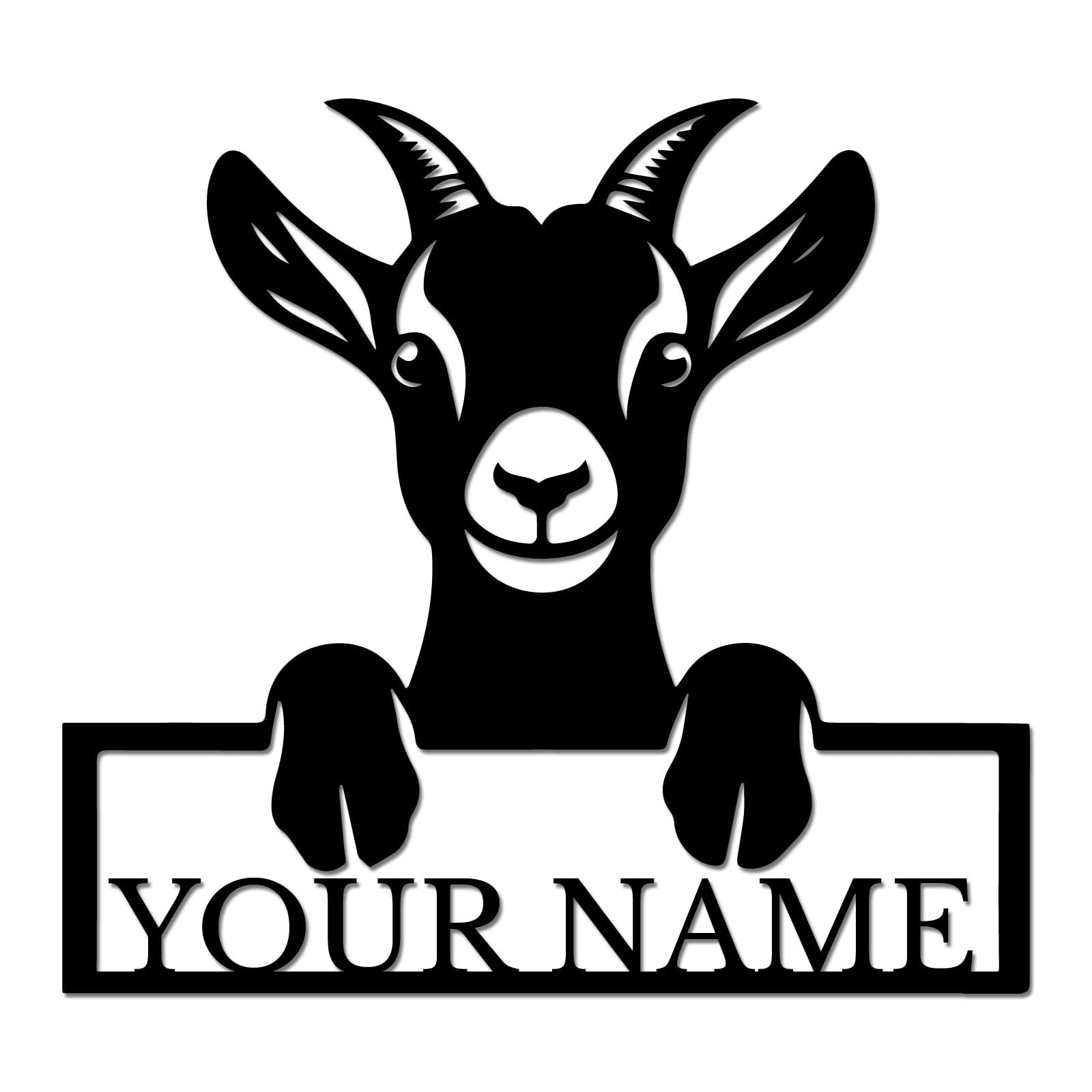 Personalized Goat Farm Metal Sign, Custom Ranch Name Wall Art, Farmhouse Entry Decor, Dairy Farmer Gift, Country Housewarming Present for Goat Lovers (Style-1)