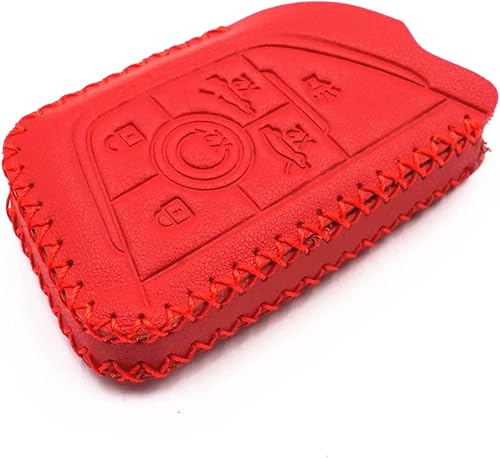 Miniatura 3 de Funda de cuero para llavero con control remoto inteligente de 6 7 botones para Chevrolet Chevy Corvette C8 2020 2021 2022 2023 (rojo, 6 botones)
