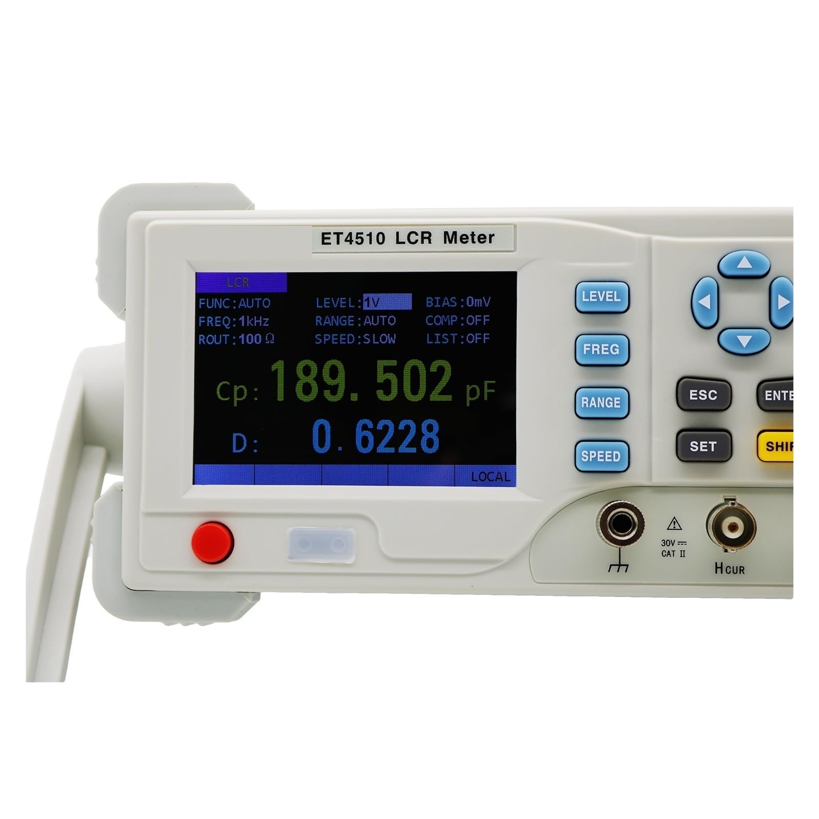 Multímetro medidor LCR profesional, comprobador de capacitores digitales, puente escritorio, 10 Hz a 100 kHz,Medir con precisión(ET4510)