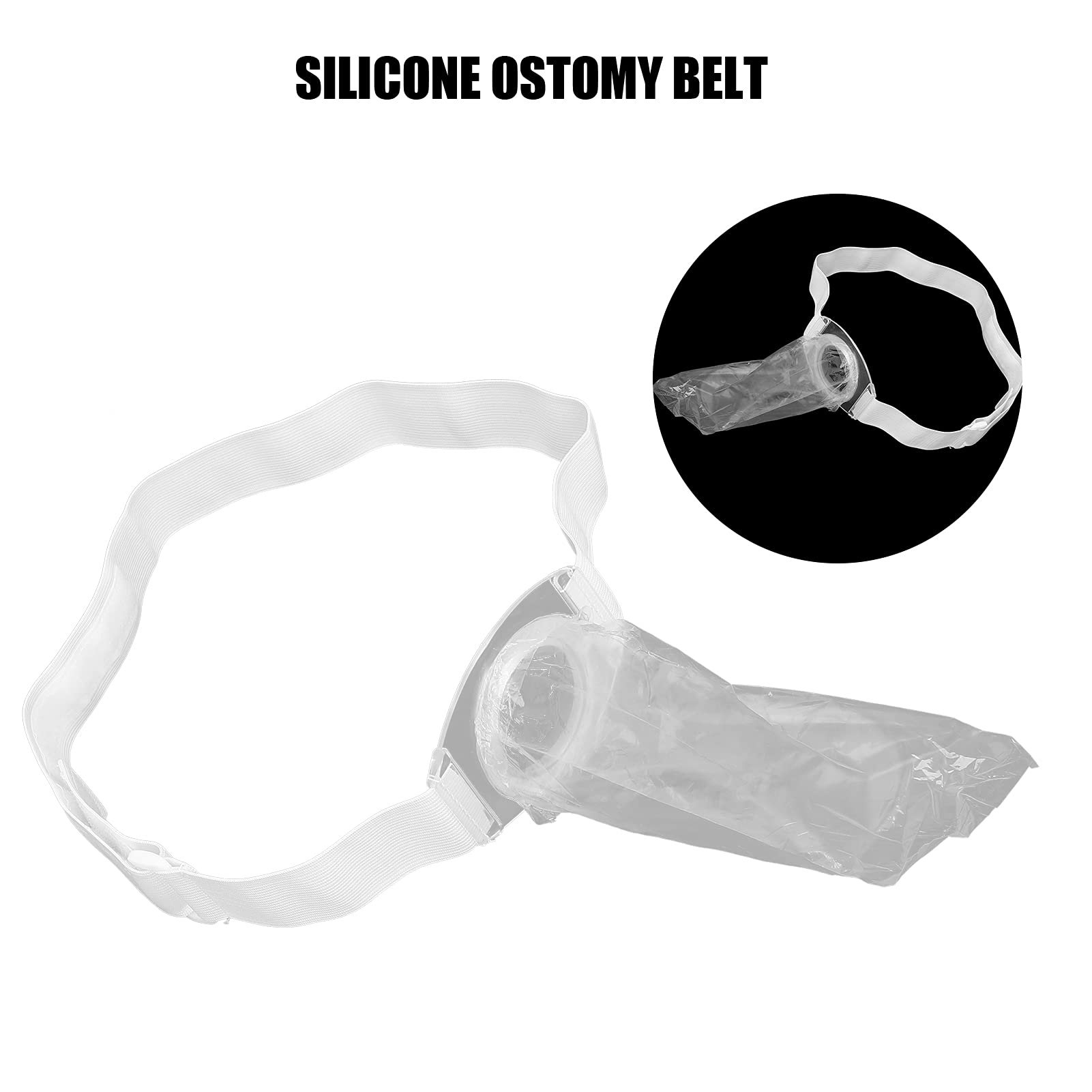 Ceinture de stomie en silicone, 80 sacs jetables, 2 anneaux de barrière pour stomie + 80 sacs de colostomie jetables, pas d'irritation de la peau