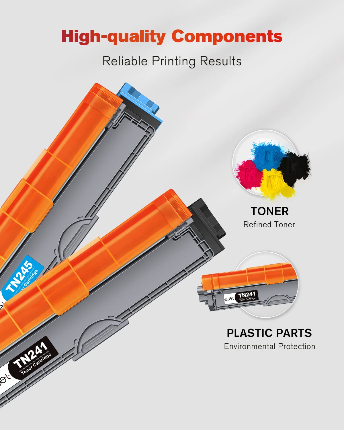 Lot De 4 Cartouches Toner Brother TN241/TN245 Compatibles - Noir Et Couleur Pour Imprimantes Brother
