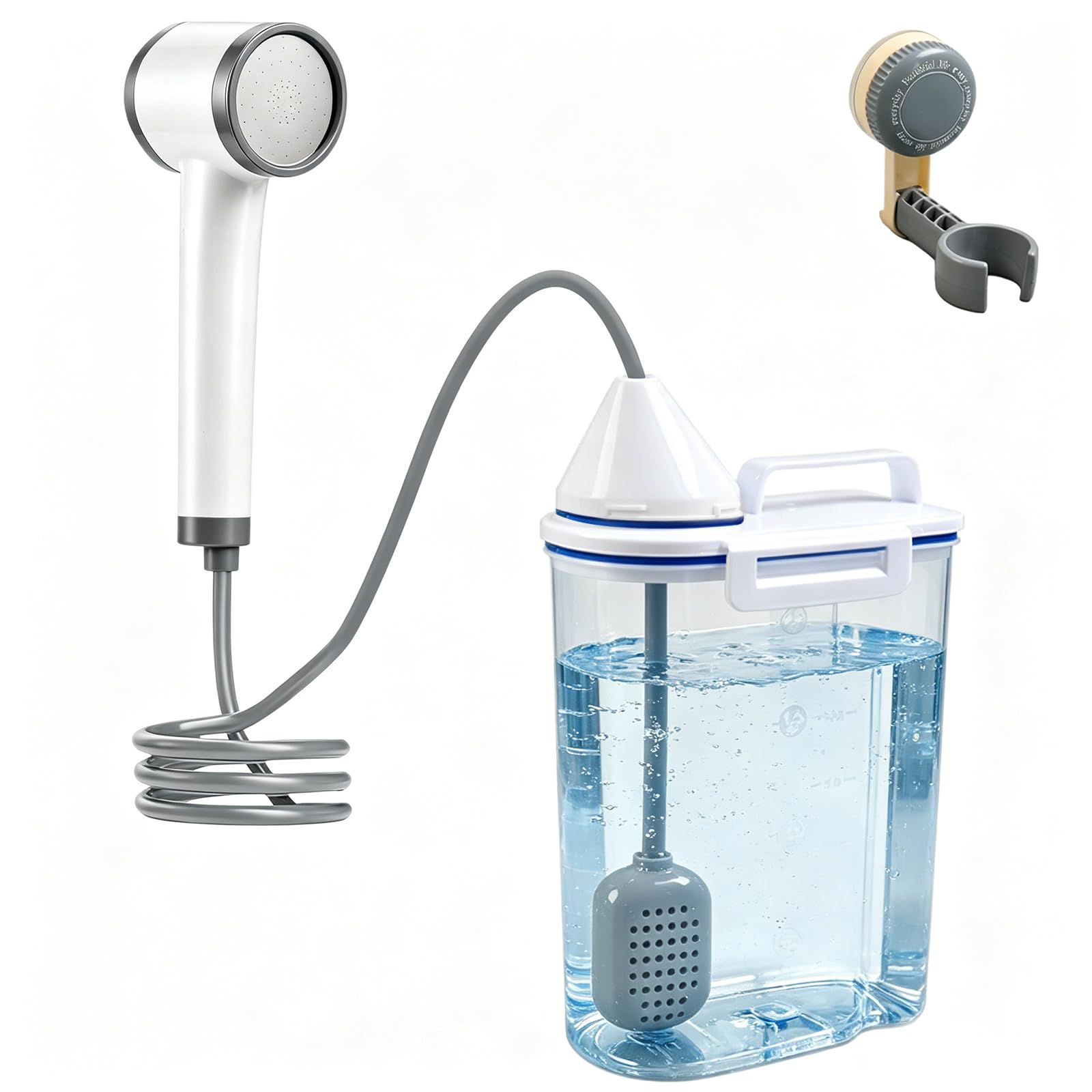 Bidé portátil de 2,5 L, bidé de viaje eléctrico recargable, pulverizador de bidé de mano con pantalla LED y tanque de agua, botella Peri para higiene personal, cuidado posparto, ducha musulmana
