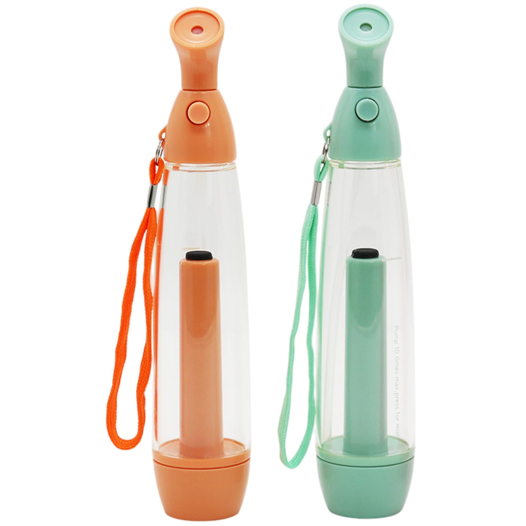 2 botellas pulverizadoras de agua manuales recargables, pulverizadores de plástico portátiles para refrescar la cara y el cuerpo, pequeña botella pulverizadora de viaje