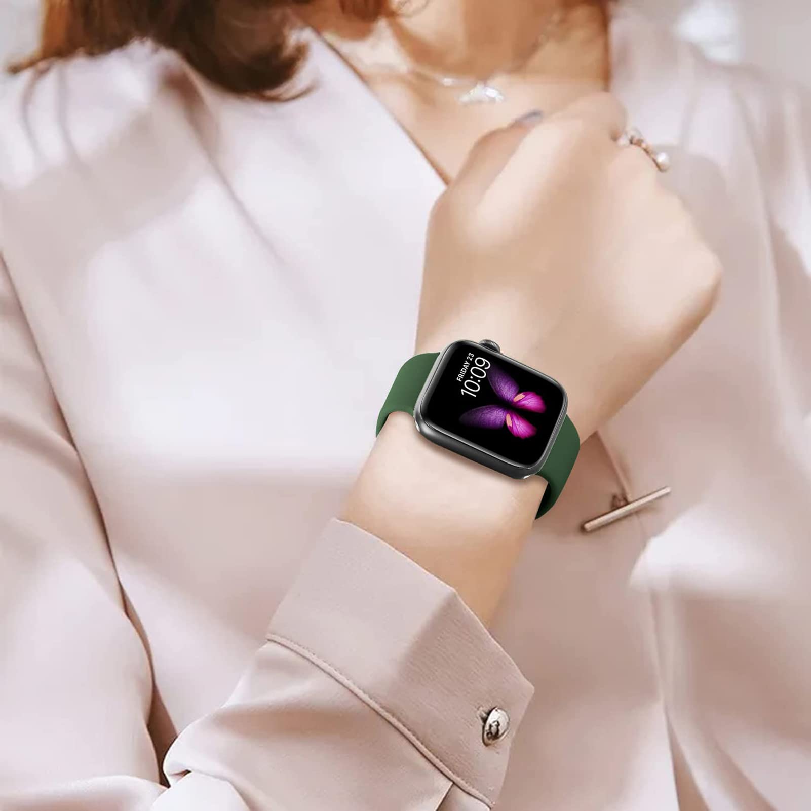 Lysun Pasek kompatybilny z Apple Watch 38 mm/ 40 mm/ 41 mm, miękki silikonowy pasek sportowy, kompatybilny z iWatch Series 7/3/ 2/1/ SE, dla kobiet i mężczyzn