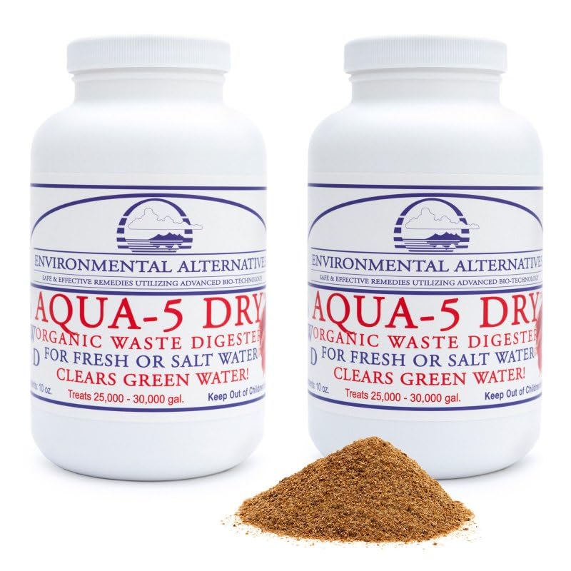 Aqua-5 Dry, laghetto ad alta concentrazione e filtro per laghetto da giardino, laghetto galleggiante per acqua pulita e filtro biologico, set da 2 maxi lattine