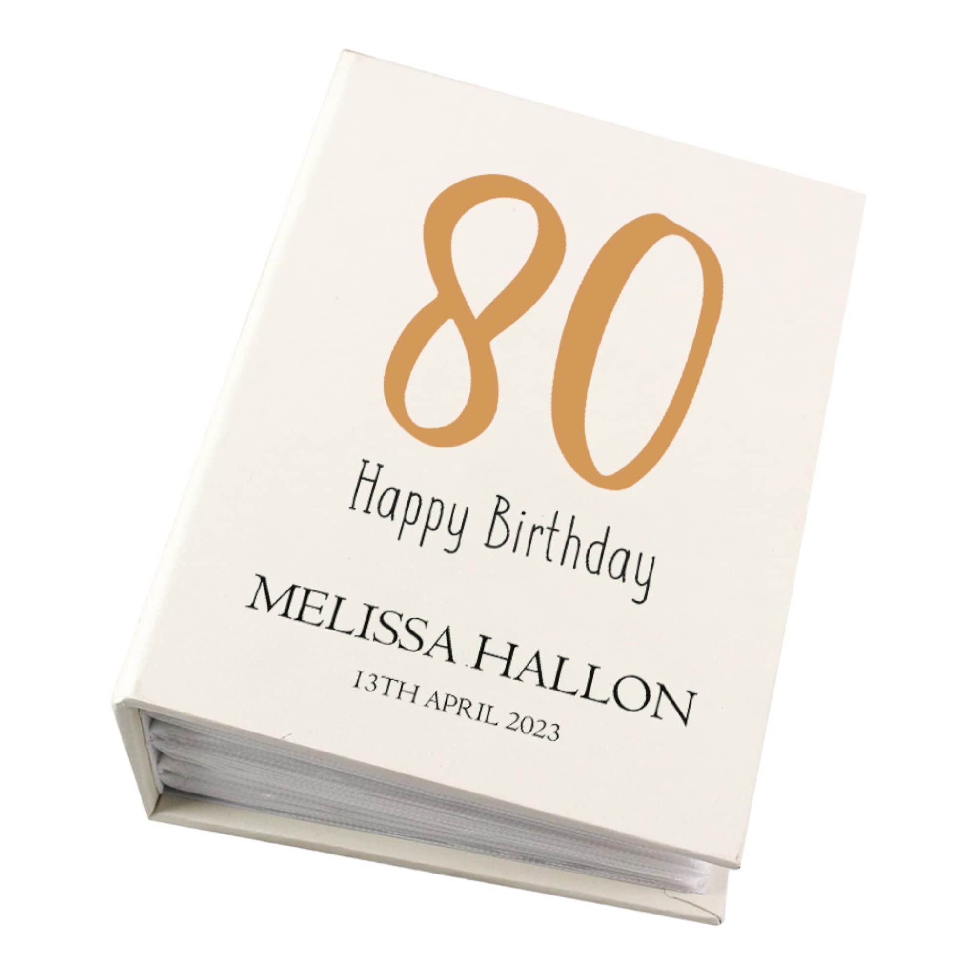 Personalised 80th Birthday Photo Album With Sleeves 100 x 6x4 Capacity