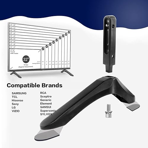 Miniatura 7 de Patas universales para soporte de TV, patas de repuesto para la mayoría de televisores LCD LED de 27 a 55 pulgadas, Samsung, LG, Sony, VIZIO, TCL